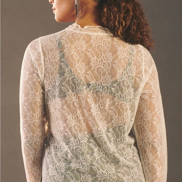 Anthropologie Lace Mockneck Valentine’s - Picture 2 of 6